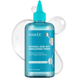 MAREE Exfoliating Toner with Salicylic Acid – AHA BHA Face Exfoliant & Pore Cleaner – BHA Liquid Exfoliant for Sebum & Dead Skin Care Remover – Face Exfoliator – Acido Salicilico Exfoliante Facial(Glycolic Acid)