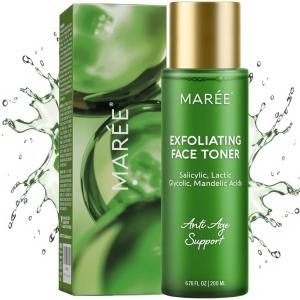 MAREE Exfoliating Toner with Salicylic Acid – AHA BHA Face Exfoliant & Pore Cleaner – BHA Liquid Exfoliant for Sebum & Dead Skin Care Remover – Face Exfoliator – Acido Salicilico Exfoliante Facial(Exfoliating)