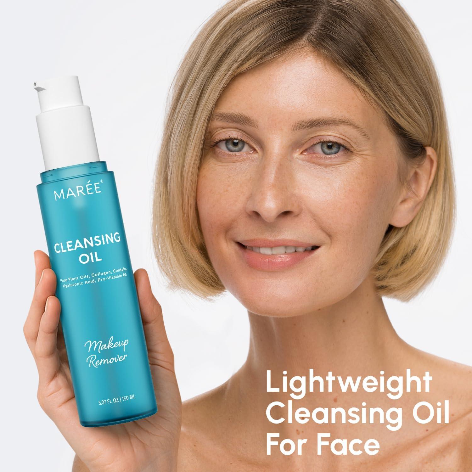 imageMAREE Deep Cleansing Oil for Face Makeup Remover Oil Cleanser for Face Skincare Centella Cleansing Oils NonComedogenic Makeup Blackhead Remover Pore Cleaner Facial Wash for Sensitive SkinOriginal