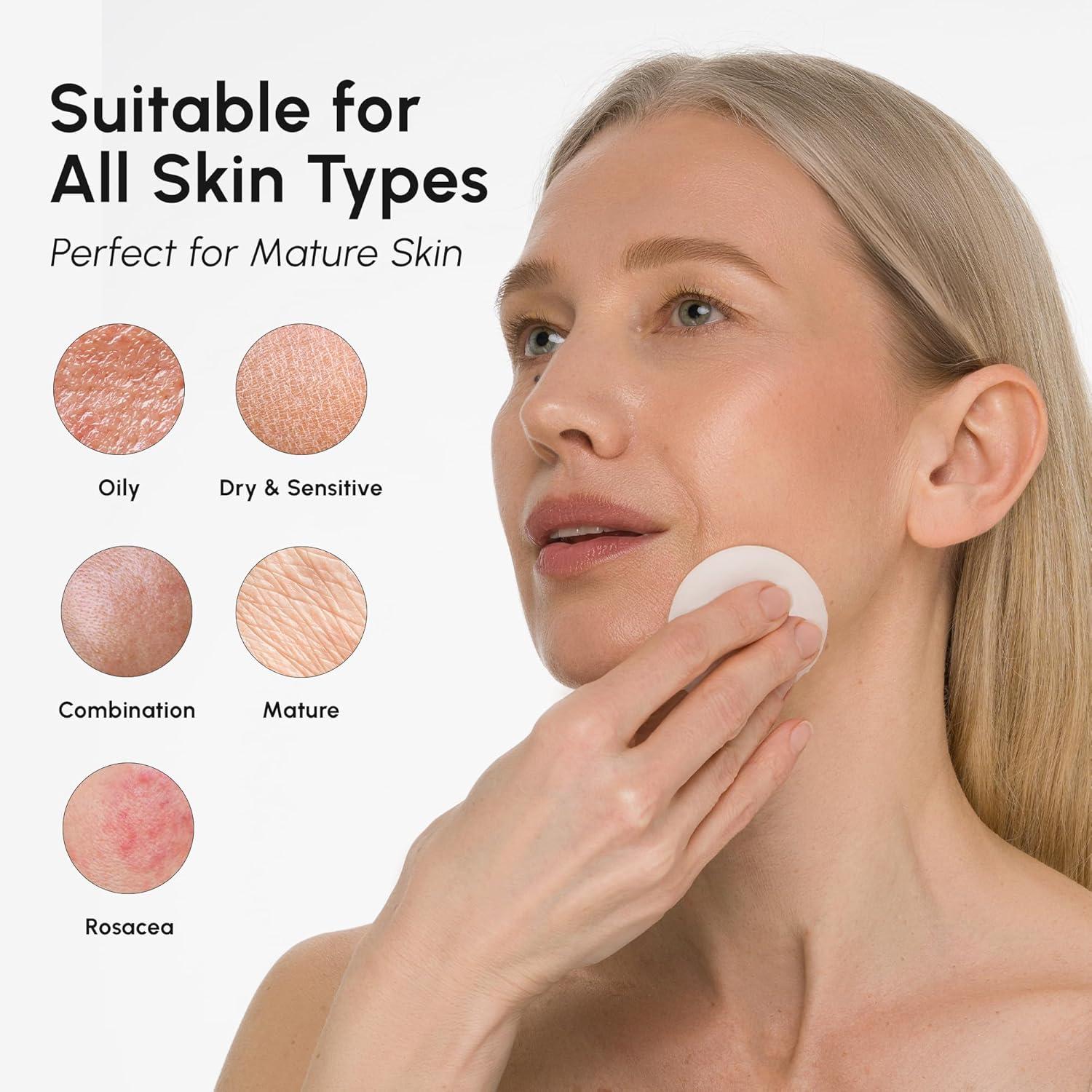 imageMAREE Glycolic Acid Pads Toner Pads for Face Cleansing Exfoliating Pad with Tea Tree Oil Salicylic Acid amp Vitamins E B3 B5 Acne Clearing Skin Pore Resurfacing amp Radiance Device 80 CountAzelaic Pads