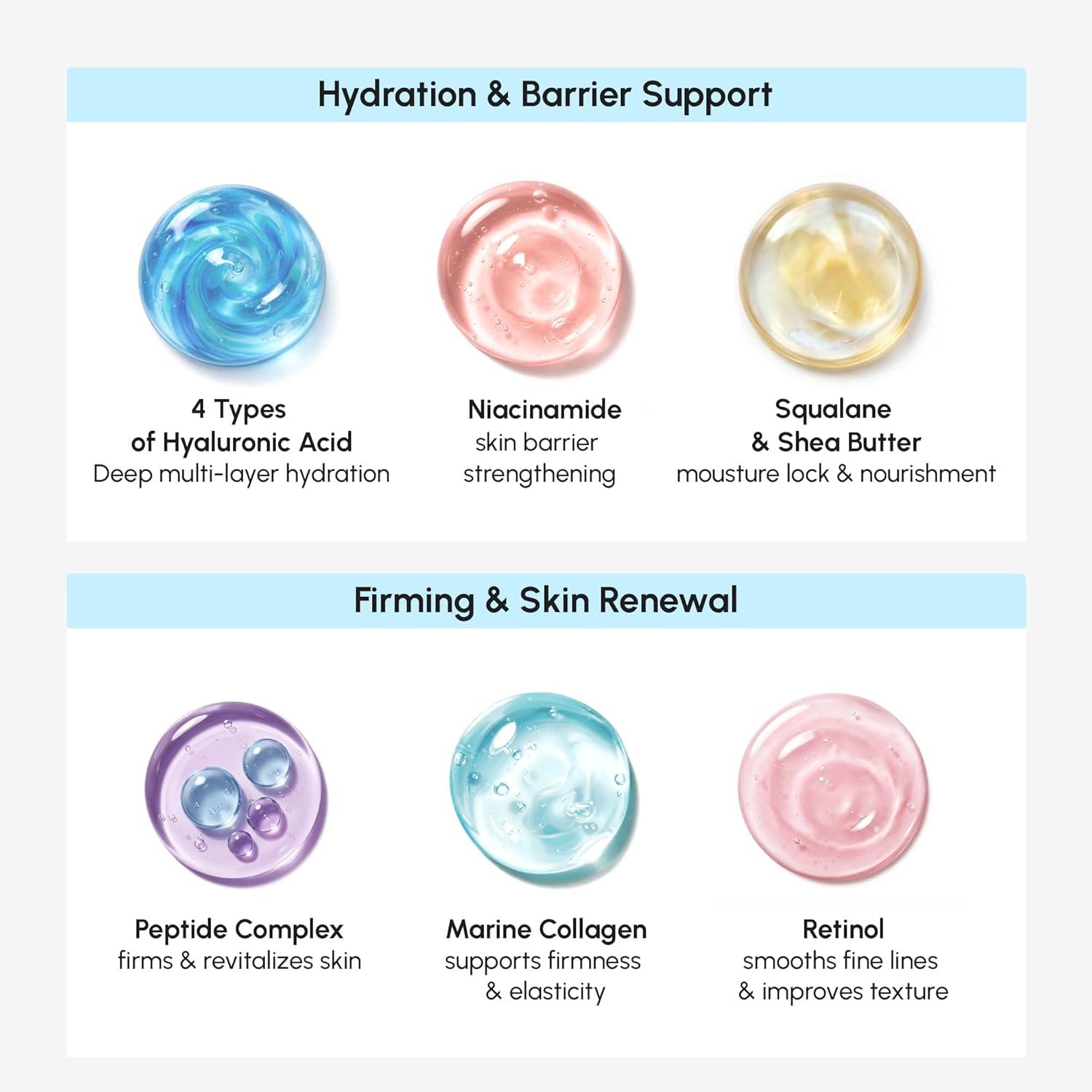 imageMAREE Face Moisturizer Retinol Face Cream for Women Moisturizing with Collagen amp Hyaluronic Acid Day amp Night AntiAging Facial Wrinkle DD Cream Moisturizer for Dry Skin Crema Para la CaraFirming Lifting