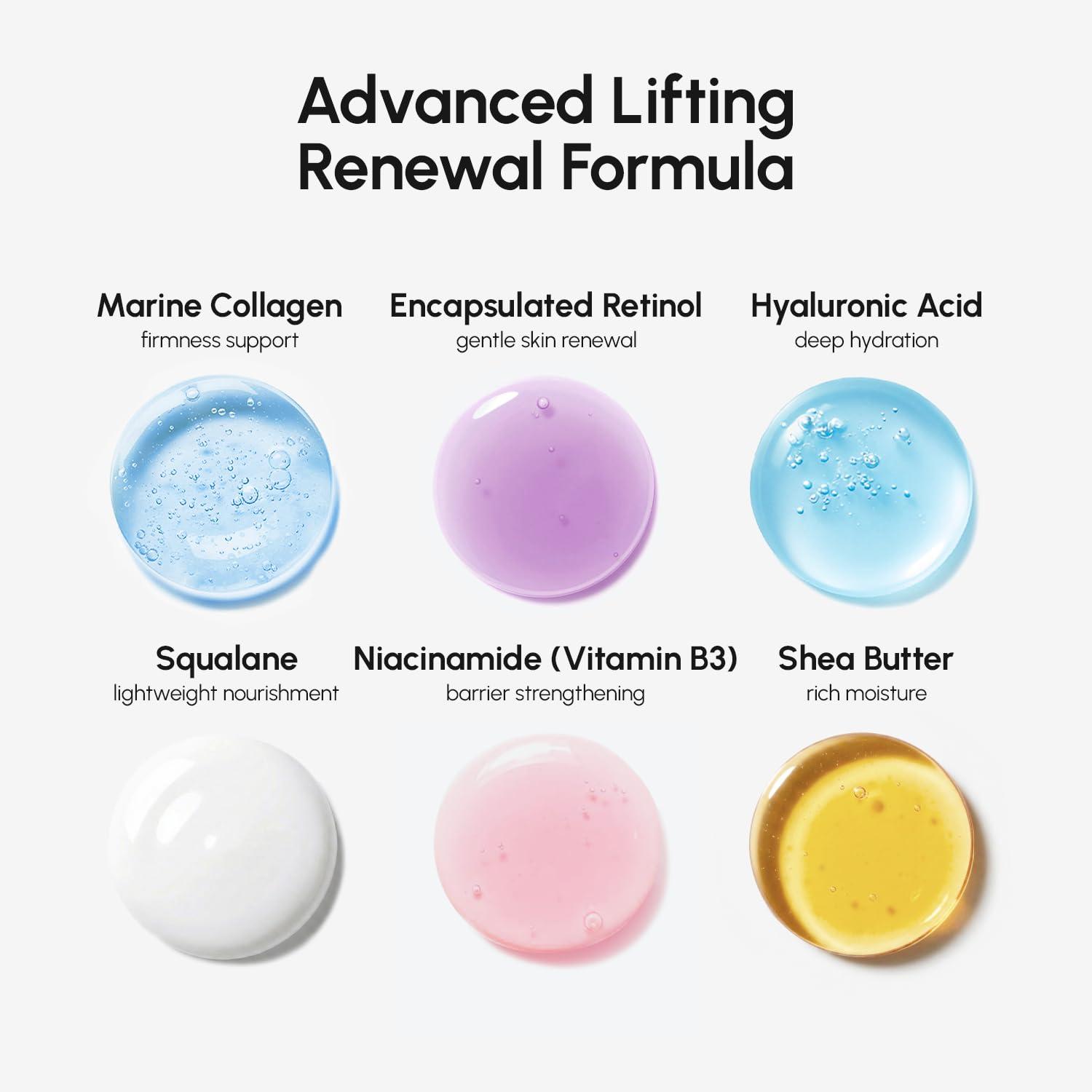 imageMAREE Face Moisturizer Retinol Face Cream for Women Moisturizing with Collagen amp Hyaluronic Acid Day amp Night AntiAging Facial Wrinkle DD Cream Moisturizer for Dry Skin Crema Para la CaraWrinkle Smoothing