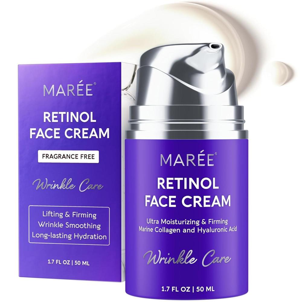 imageMAREE Face Moisturizer Retinol Face Cream for Women Moisturizing with Collagen amp Hyaluronic Acid Day amp Night AntiAging Facial Wrinkle DD Cream Moisturizer for Dry Skin Crema Para la CaraWrinkle Smoothing