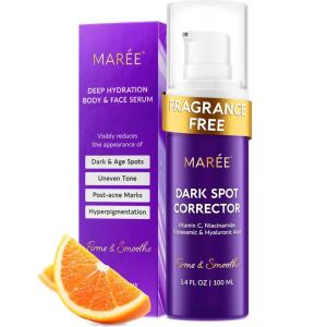 MAREE Dark Spot Remover for Face and Body – Dark Spot Corrector Serum – Hyperpigmentation, Melasma, Sun & Age Spots – Black & Brown Spot Remover for Women – Crema para Manchas Oscuras en la Cara(3.4 Fl Oz (Pack of 1))
