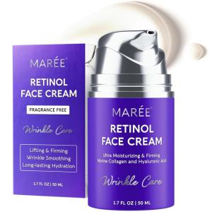 MAREE Face Moisturizer – Retinol Face Cream for Women Moisturizing with Collagen & Hyaluronic Acid – Day & Night Anti-Aging Facial Wrinkle DD Cream Moisturizer for Dry Skin – Crema Para la Cara(Wrinkle Smoothing)