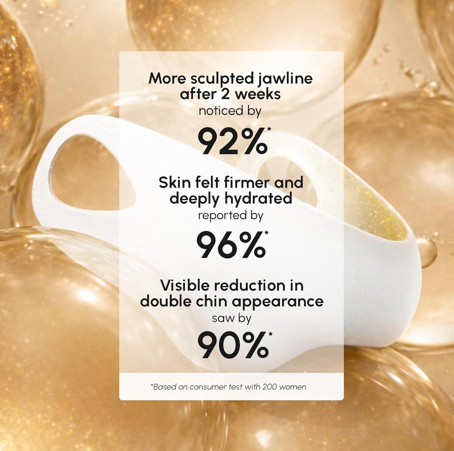 imageMAREE Chin Strap V Line Lifting Mask 24K Gold Face amp Neck Lift Tape Mask Double Chin Strap for Sleeping Neck Wrinkle Patches Reducer amp Jawline Shaper for Firming Tightening amp Lifting 10 PCS10 Count Pack of 1