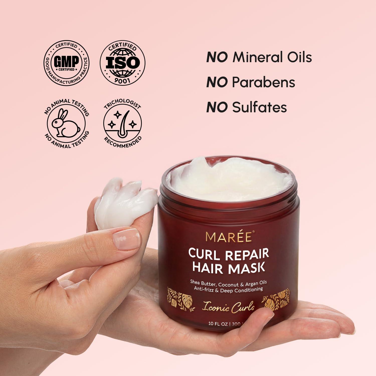 imageMAREE Curl Repair Hair Mask Deep Conditioning Care for Damaged Dry Curly Hair Products for Women amp Men Curl Moisturizer amp Conditioner Tratamiento Mascarilla para el Cabello Seco y MaltratadoCurly