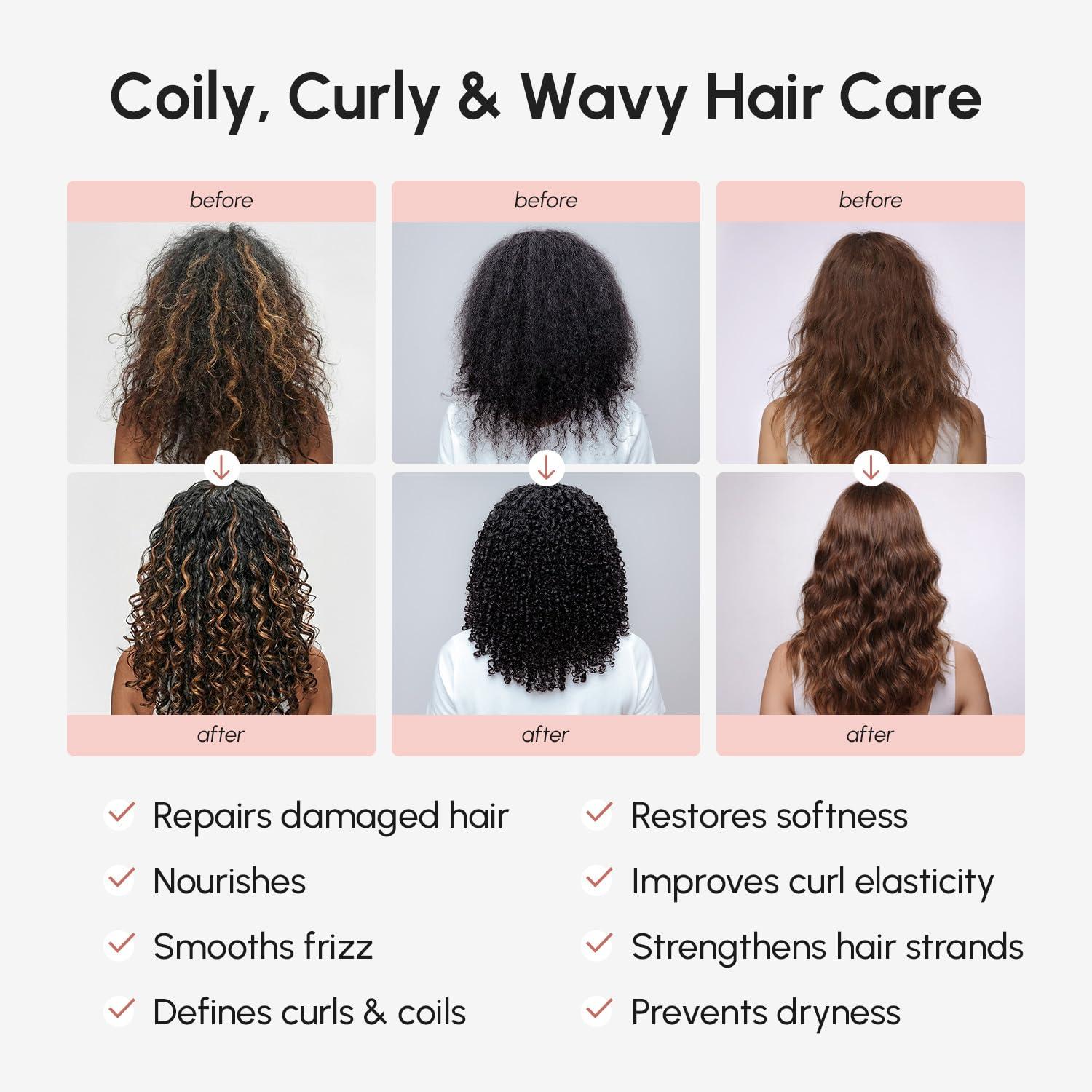 imageMAREE Curl Repair Hair Mask Deep Conditioning Care for Damaged Dry Curly Hair Products for Women amp Men Curl Moisturizer amp Conditioner Tratamiento Mascarilla para el Cabello Seco y MaltratadoCurly