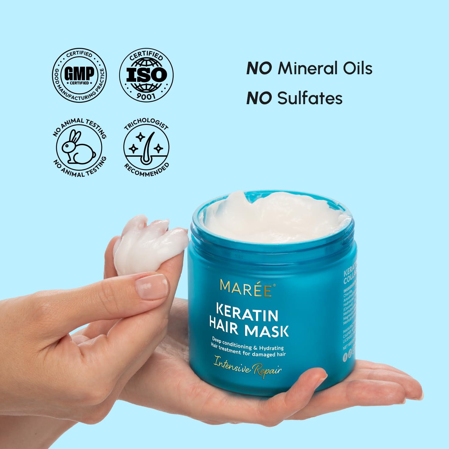 imageMAREE Curl Repair Hair Mask Deep Conditioning Care for Damaged Dry Curly Hair Products for Women amp Men Curl Moisturizer amp Conditioner Tratamiento Mascarilla para el Cabello Seco y MaltratadoKeratin