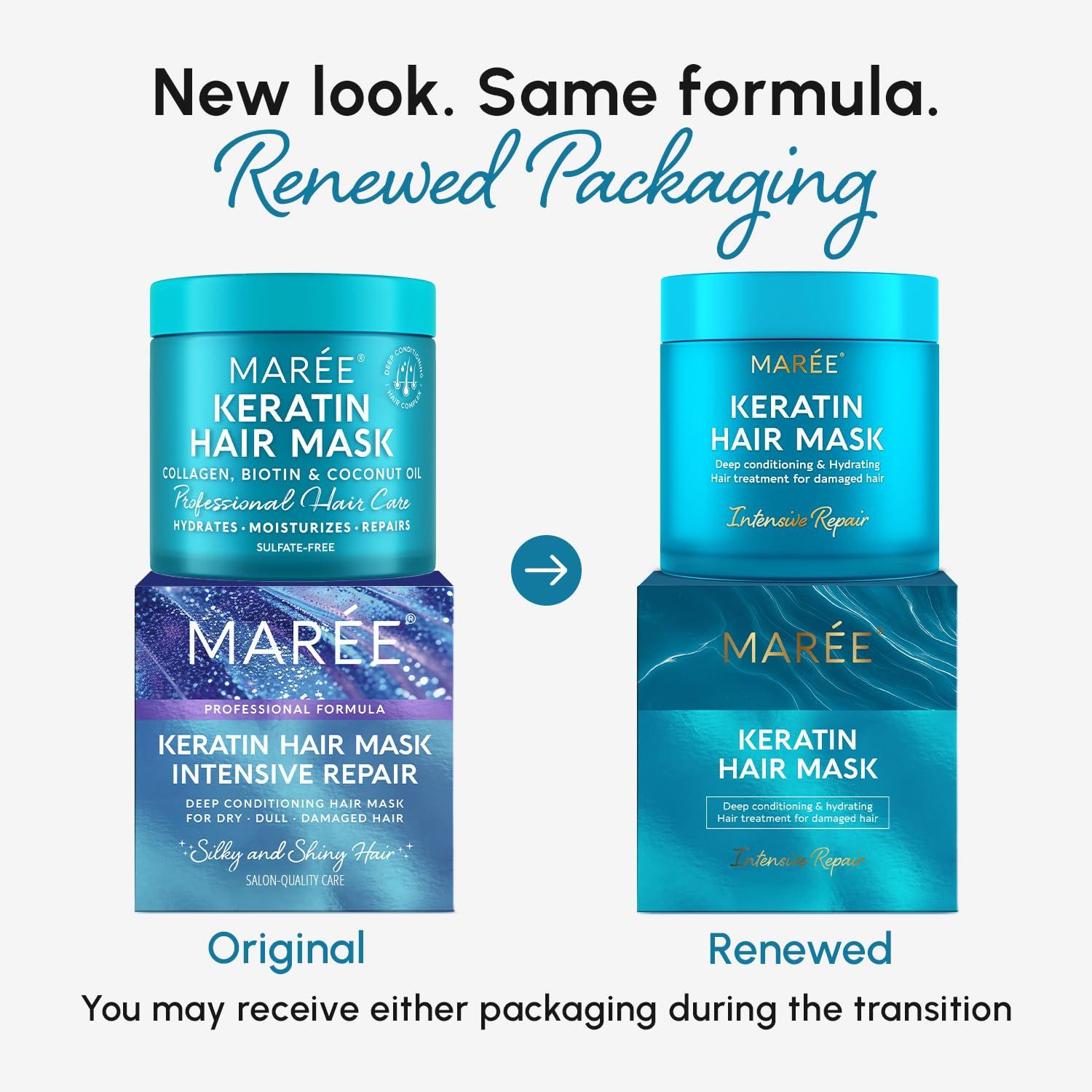 imageMAREE Curl Repair Hair Mask Deep Conditioning Care for Damaged Dry Curly Hair Products for Women amp Men Curl Moisturizer amp Conditioner Tratamiento Mascarilla para el Cabello Seco y MaltratadoKeratin