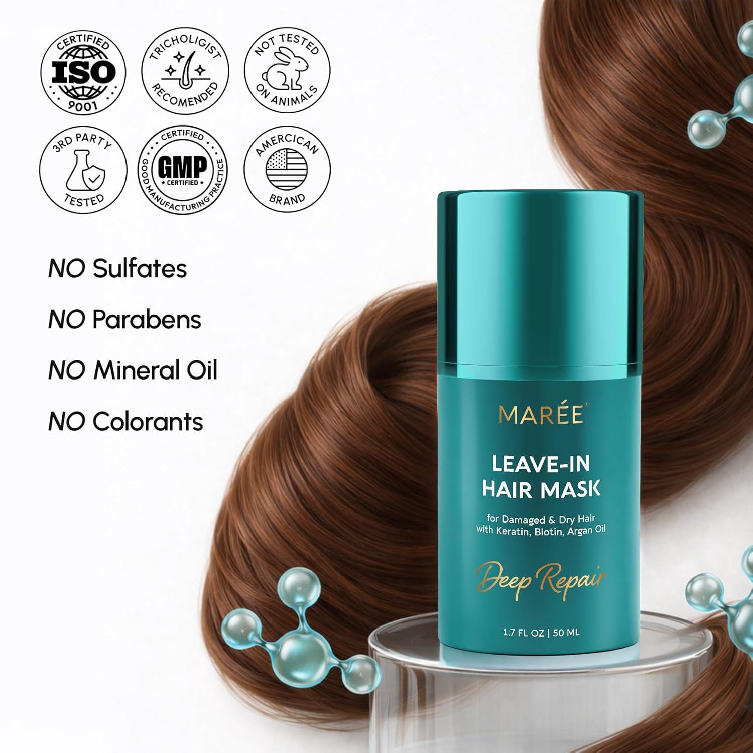 imageMAREE Curl Repair Hair Mask Deep Conditioning Care for Damaged Dry Curly Hair Products for Women amp Men Curl Moisturizer amp Conditioner Tratamiento Mascarilla para el Cabello Seco y MaltratadoLeaveIn Hair Mask