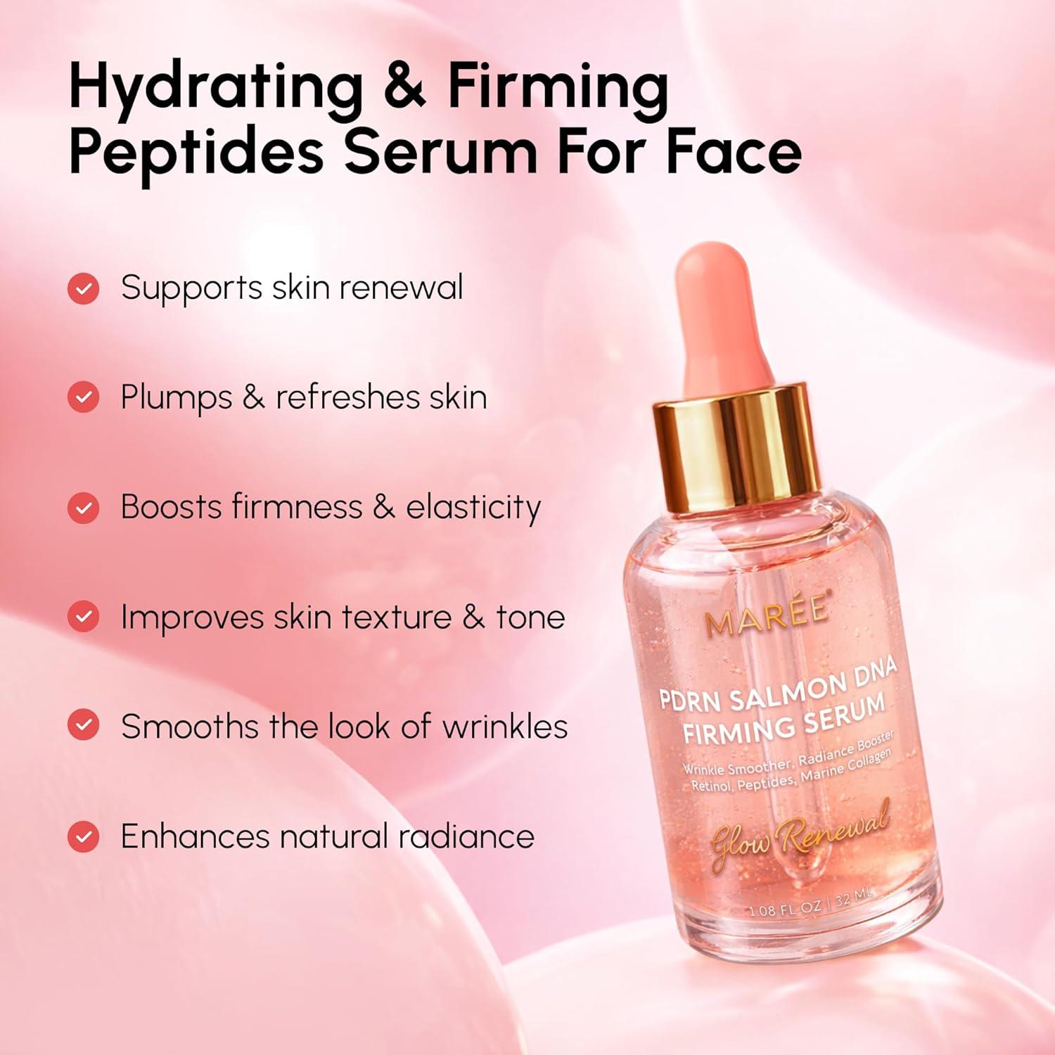 imageMAREE PDRN Serum Peptides Serum for Face AntiAging Salmon DNA Face Serum with Retinol Niacinamide amp Collagen Hydrating Facial Serums for Women Glass Skin Glow Wrinkle Care Moisturizer108 Fl Oz Pack of 1