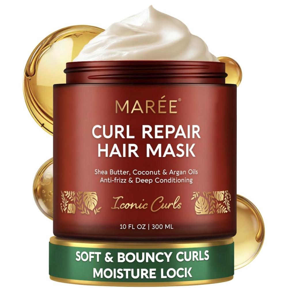 imageMAREE Curl Repair Hair Mask Deep Conditioning Care for Damaged Dry Curly Hair Products for Women amp Men Curl Moisturizer amp Conditioner Tratamiento Mascarilla para el Cabello Seco y MaltratadoCurly