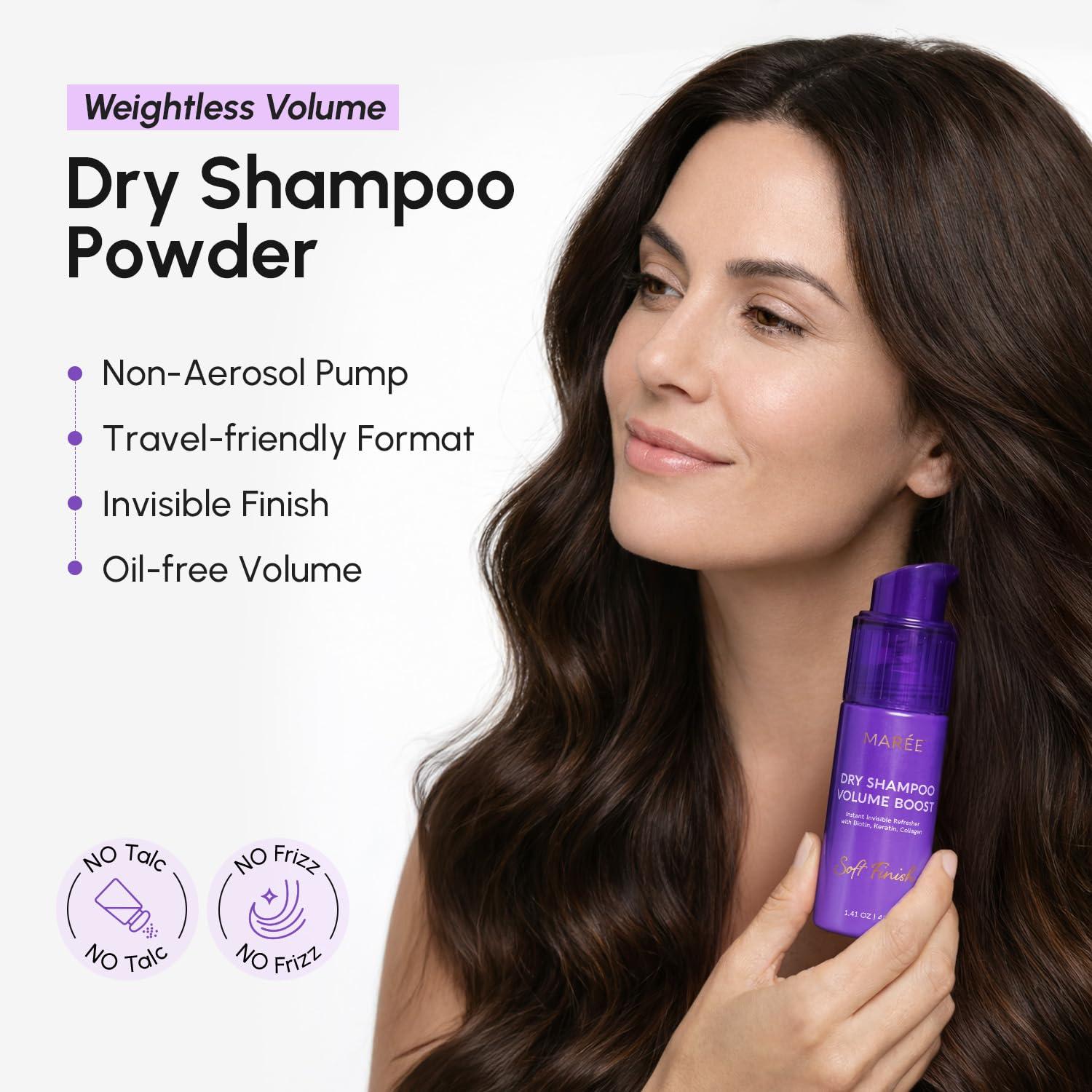 imageMAREE Dry Shampoo for Women amp Men Volumizing Non Aerosol Dry Shampoo Powder with Biotin Keratin amp Protein Travel Size Dry Shampoo for Hair Care No Residue TalcFree Shampoo Seco Para Mujer141 Ounce Pack of 1