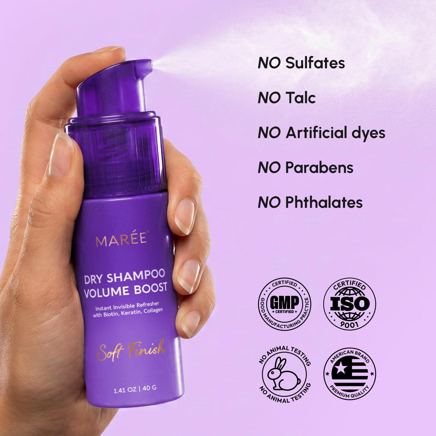 imageMAREE Dry Shampoo for Women amp Men Volumizing Non Aerosol Dry Shampoo Powder with Biotin Keratin amp Protein Travel Size Dry Shampoo for Hair Care No Residue TalcFree Shampoo Seco Para Mujer141 Ounce Pack of 1