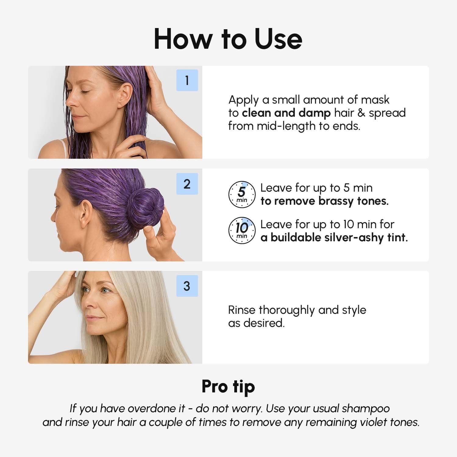 imageMAREE Anti Yellow Purple Hair Mask for Damaged Hair Purple Deep Conditioner amp Blonde Toner Hydrating Deep Conditioning for Dry Curly Blonde Orange Brassy Bleached Mascarilla para el Cabello
