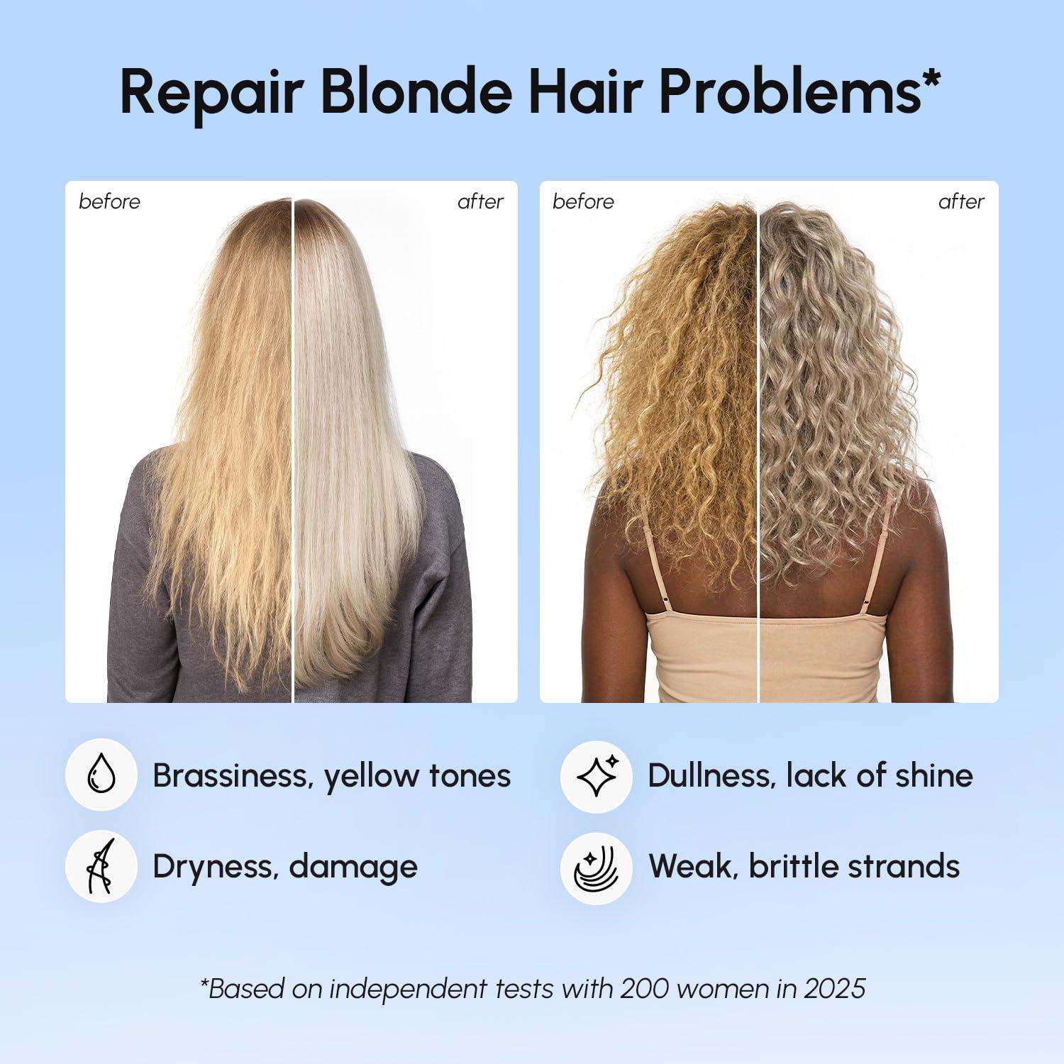 imageMAREE Anti Yellow Purple Hair Mask for Damaged Hair Purple Deep Conditioner amp Blonde Toner Hydrating Deep Conditioning for Dry Curly Blonde Orange Brassy Bleached Mascarilla para el Cabello