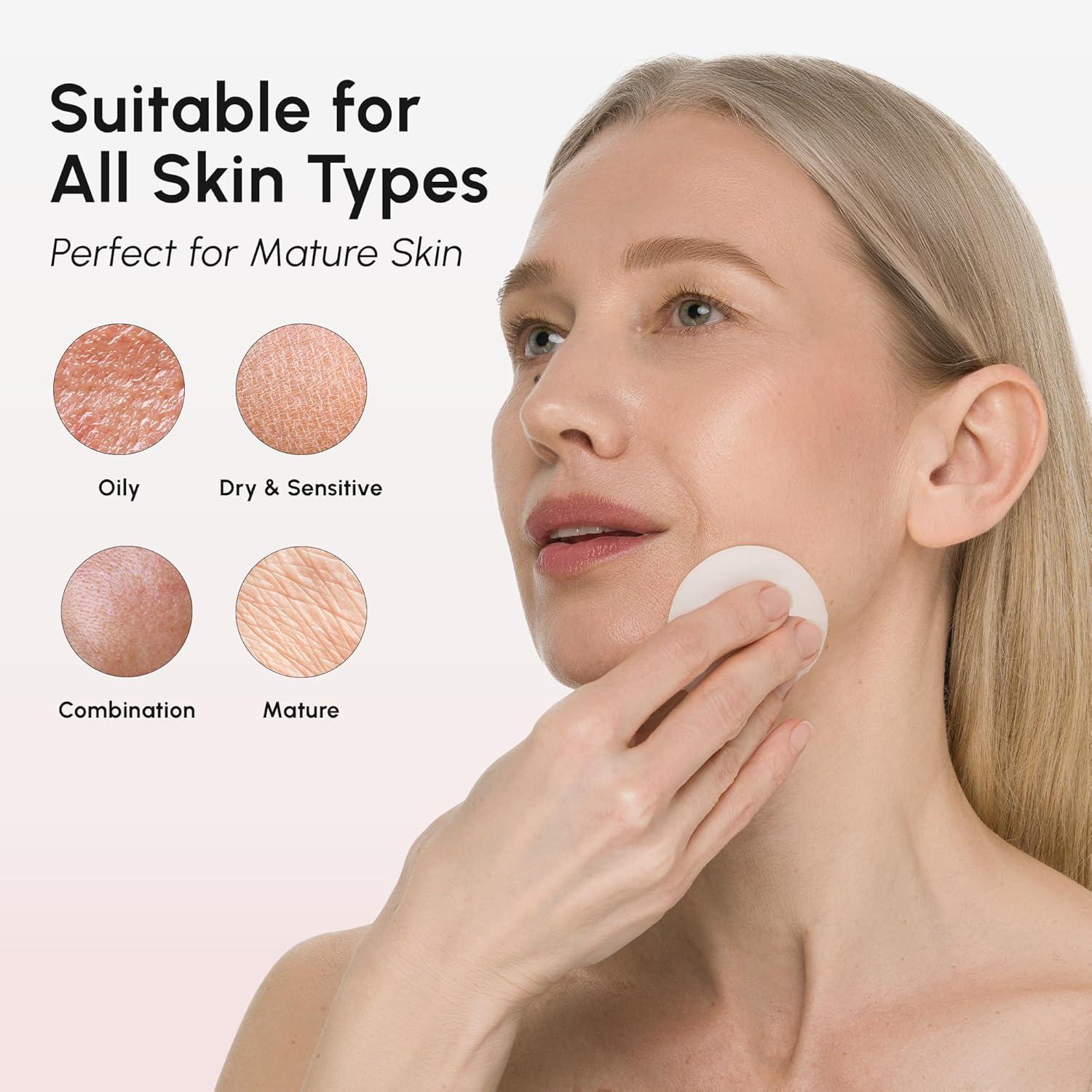 imageMAREE Hyaluronic Acid Toner Pads Hydrating Face Wipes for Women Cleansing Zero Pore Toning Brightening Exfoliating Face Pads Pore Reducer Facial Peels Acne Treatment DeviceSalmon
