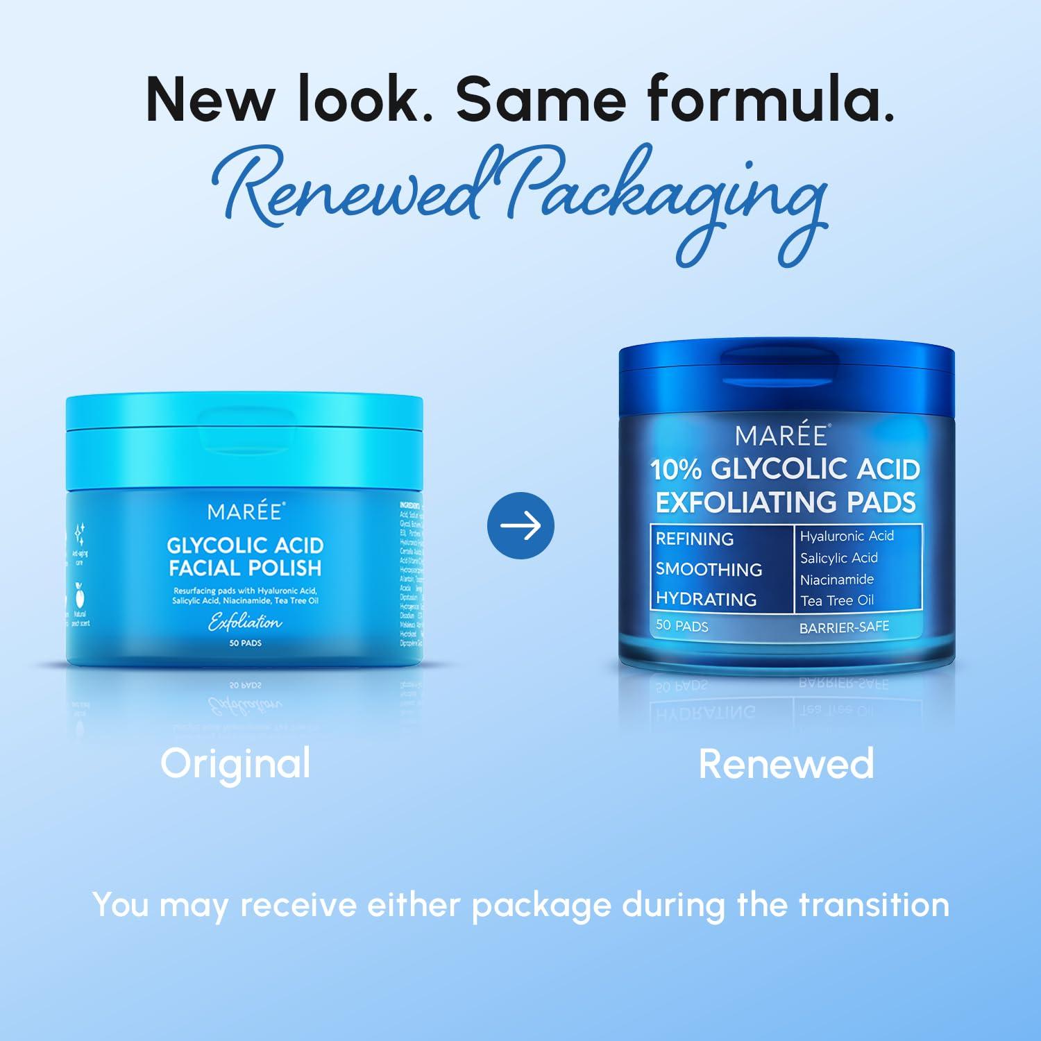 imageMAREE Hyaluronic Acid Toner Pads Hydrating Face Wipes for Women Cleansing Zero Pore Toning Brightening Exfoliating Face Pads Pore Reducer Facial Peels Acne Treatment DeviceDark Blue