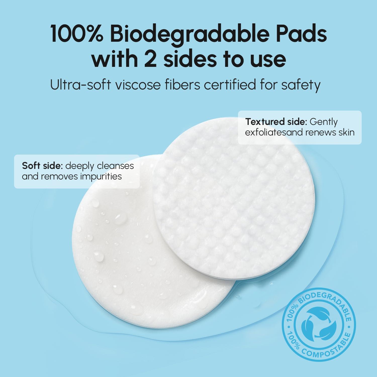 imageMAREE Hyaluronic Acid Toner Pads Hydrating Face Wipes for Women Cleansing Zero Pore Toning Brightening Exfoliating Face Pads Pore Reducer Facial Peels Acne Treatment DeviceBlue