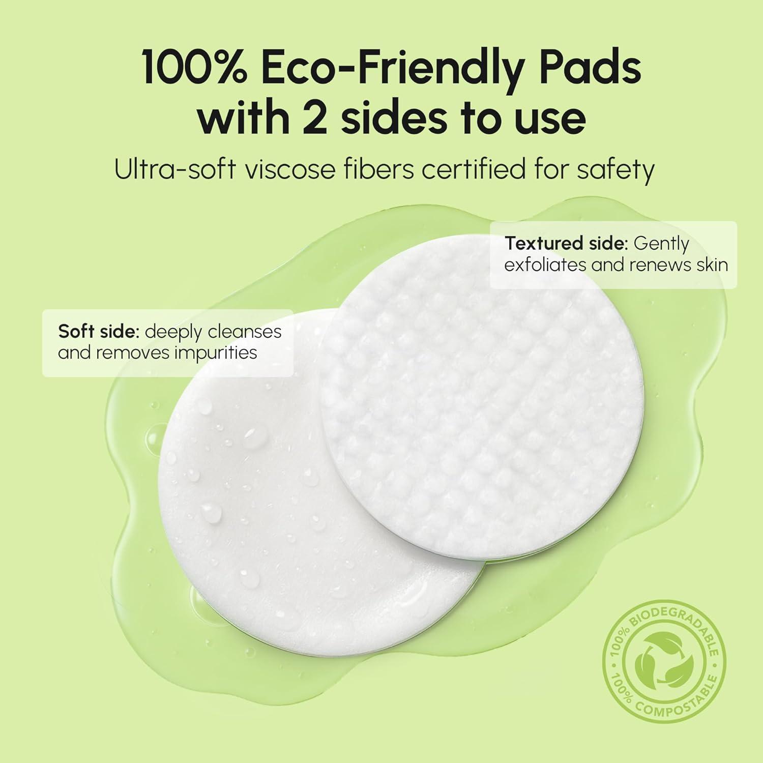 imageMAREE Hyaluronic Acid Toner Pads Hydrating Face Wipes for Women Cleansing Zero Pore Toning Brightening Exfoliating Face Pads Pore Reducer Facial Peels Acne Treatment DeviceGreen