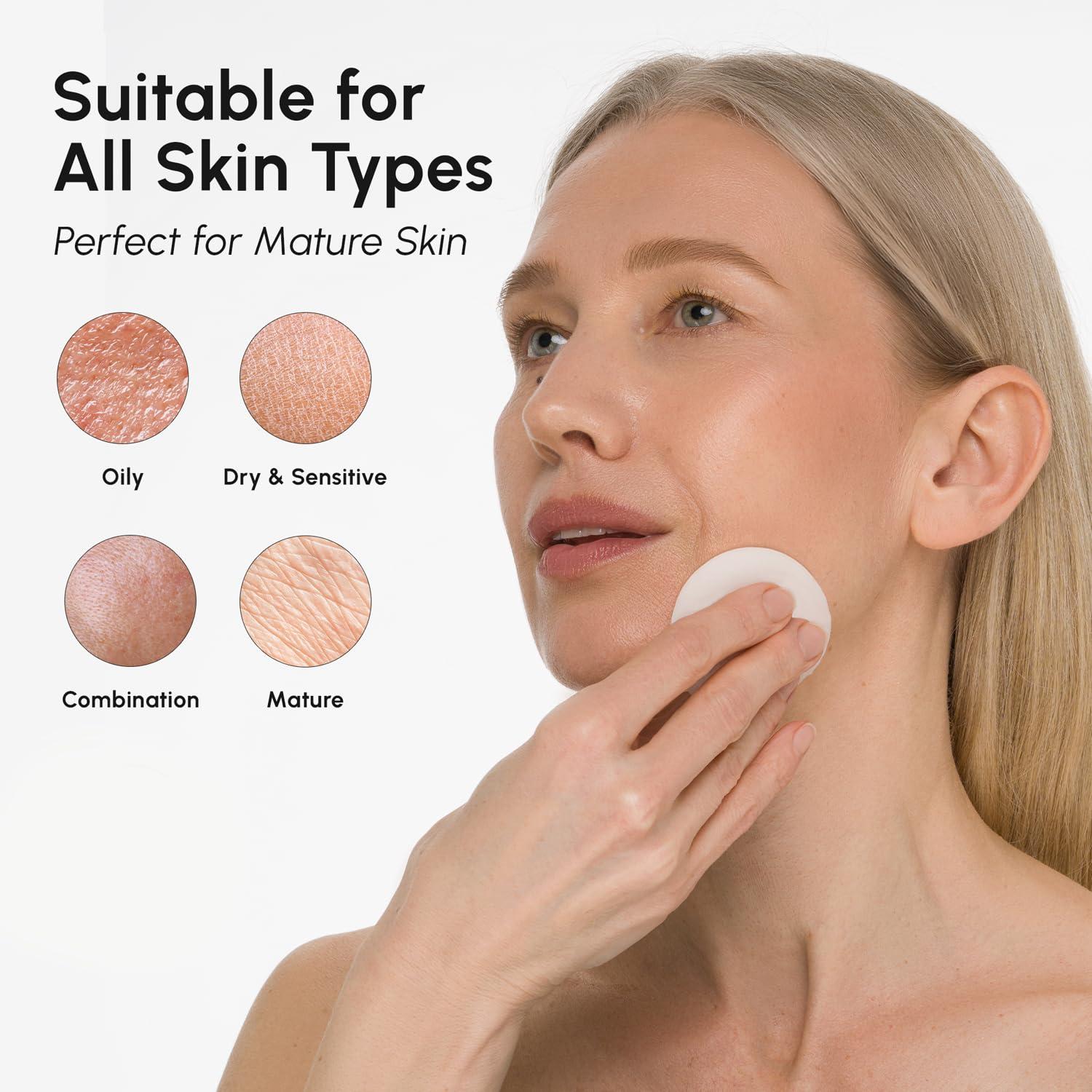 imageMAREE Hyaluronic Acid Toner Pads Hydrating Face Wipes for Women Cleansing Zero Pore Toning Brightening Exfoliating Face Pads Pore Reducer Facial Peels Acne Treatment DevicePink