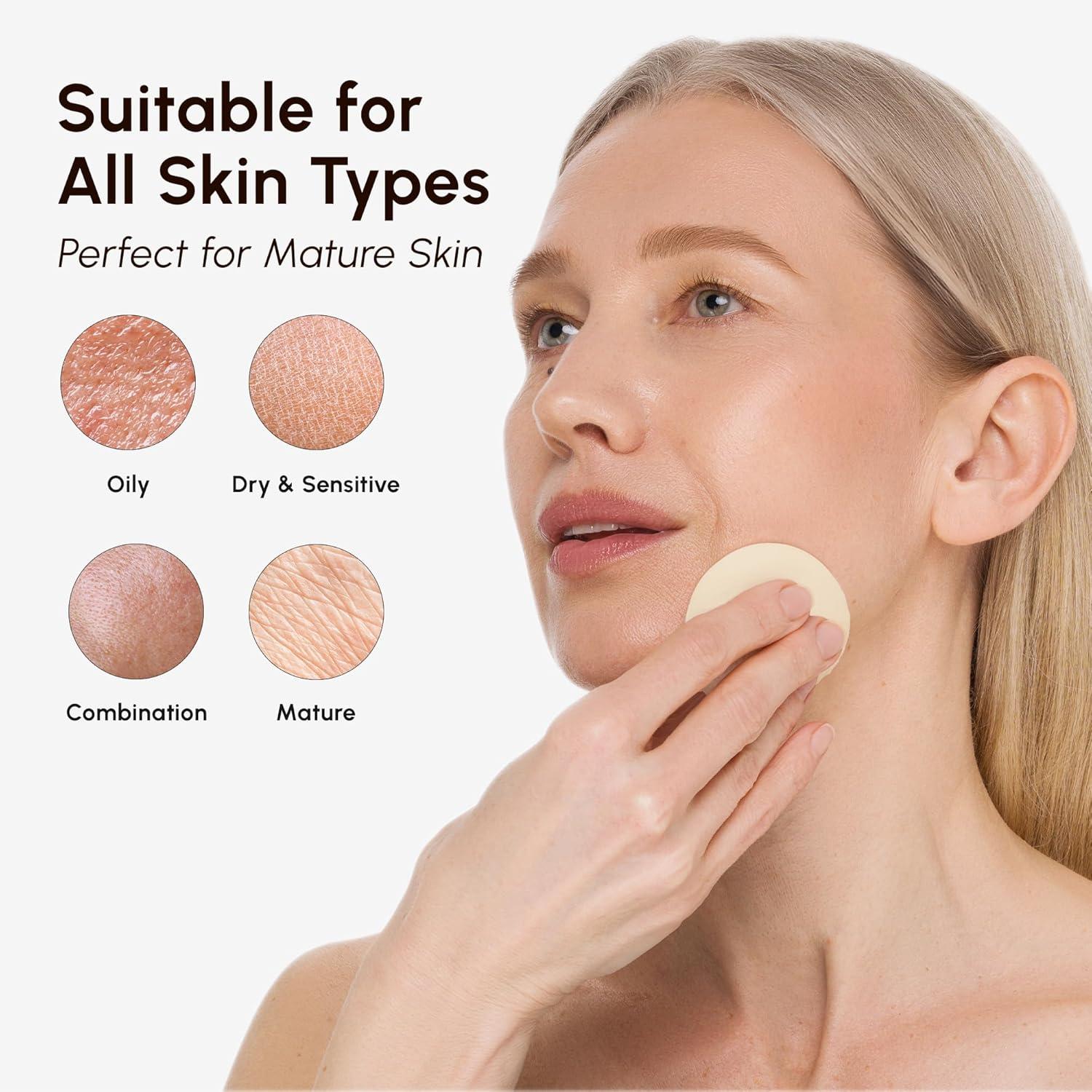 imageMAREE Hyaluronic Acid Toner Pads Hydrating Face Wipes for Women Cleansing Zero Pore Toning Brightening Exfoliating Face Pads Pore Reducer Facial Peels Acne Treatment DeviceOrange