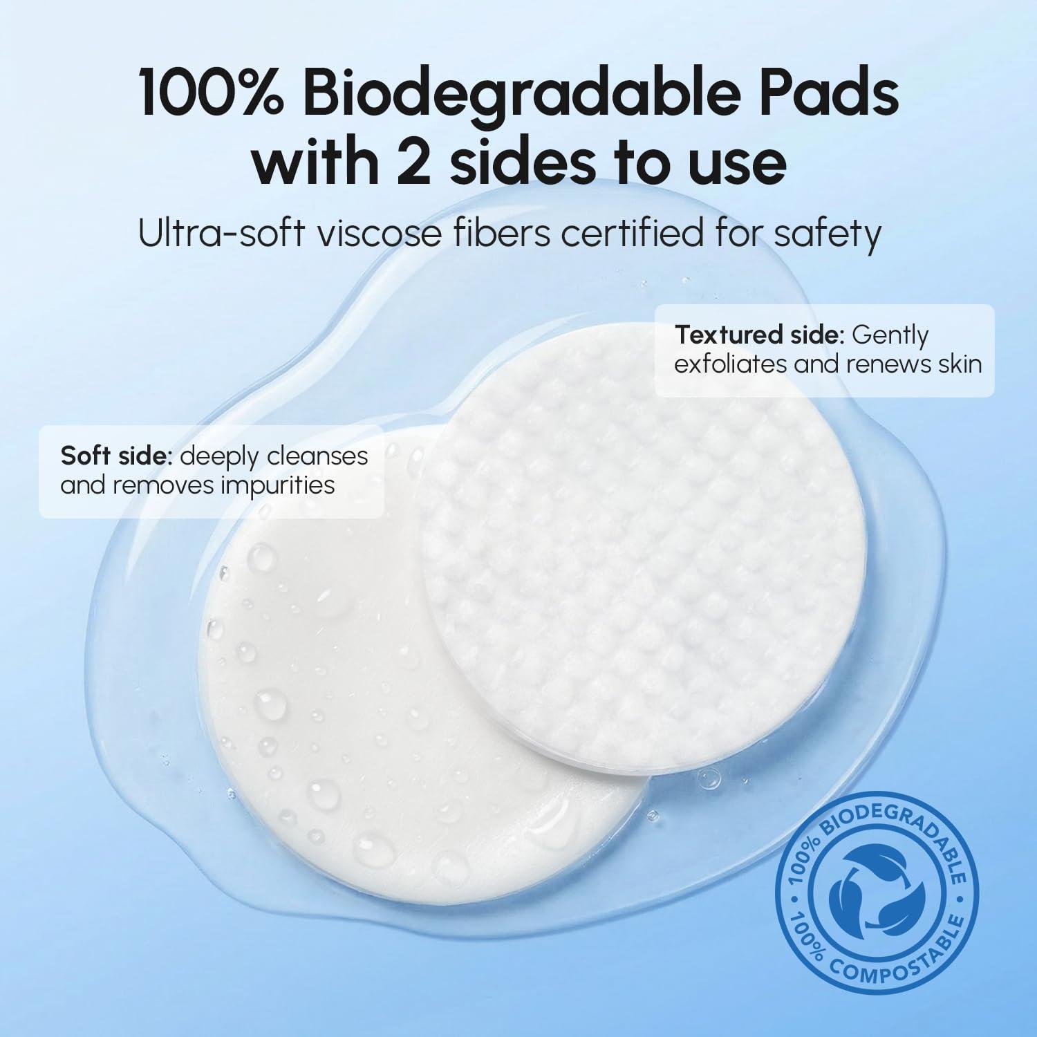 imageMAREE Hyaluronic Acid Toner Pads Hydrating Face Wipes for Women Cleansing Zero Pore Toning Brightening Exfoliating Face Pads Pore Reducer Facial Peels Acne Treatment DeviceDark Blue