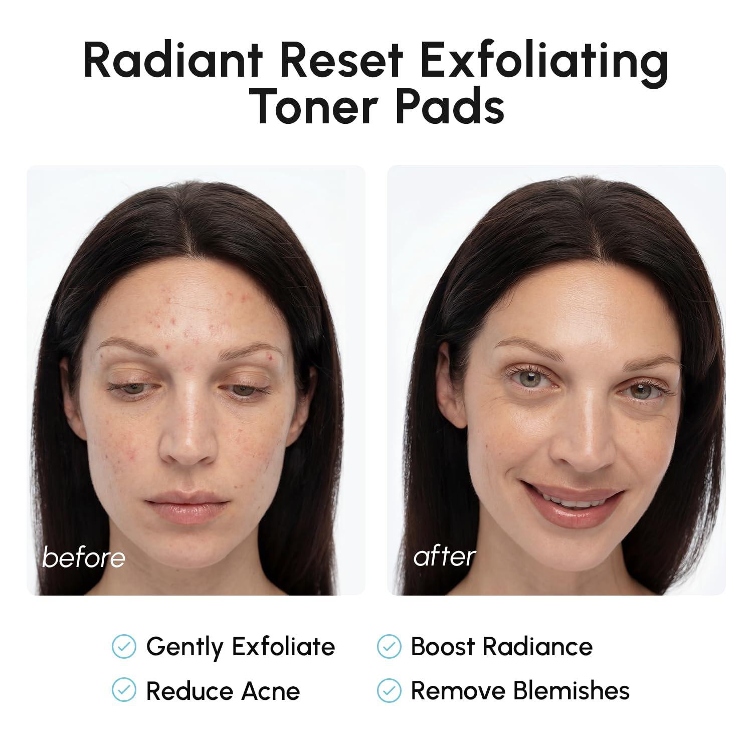 imageMAREE Hyaluronic Acid Toner Pads Hydrating Face Wipes for Women Cleansing Zero Pore Toning Brightening Exfoliating Face Pads Pore Reducer Facial Peels Acne Treatment DeviceDark Blue
