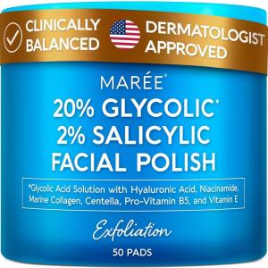MAREE Hyaluronic Acid Toner Pads – Hydrating Face Wipes for Women Cleansing – Zero Pore Toning Brightening Exfoliating Face Pads – Pore Reducer Facial Peels – Acne Treatment Device(Azure)