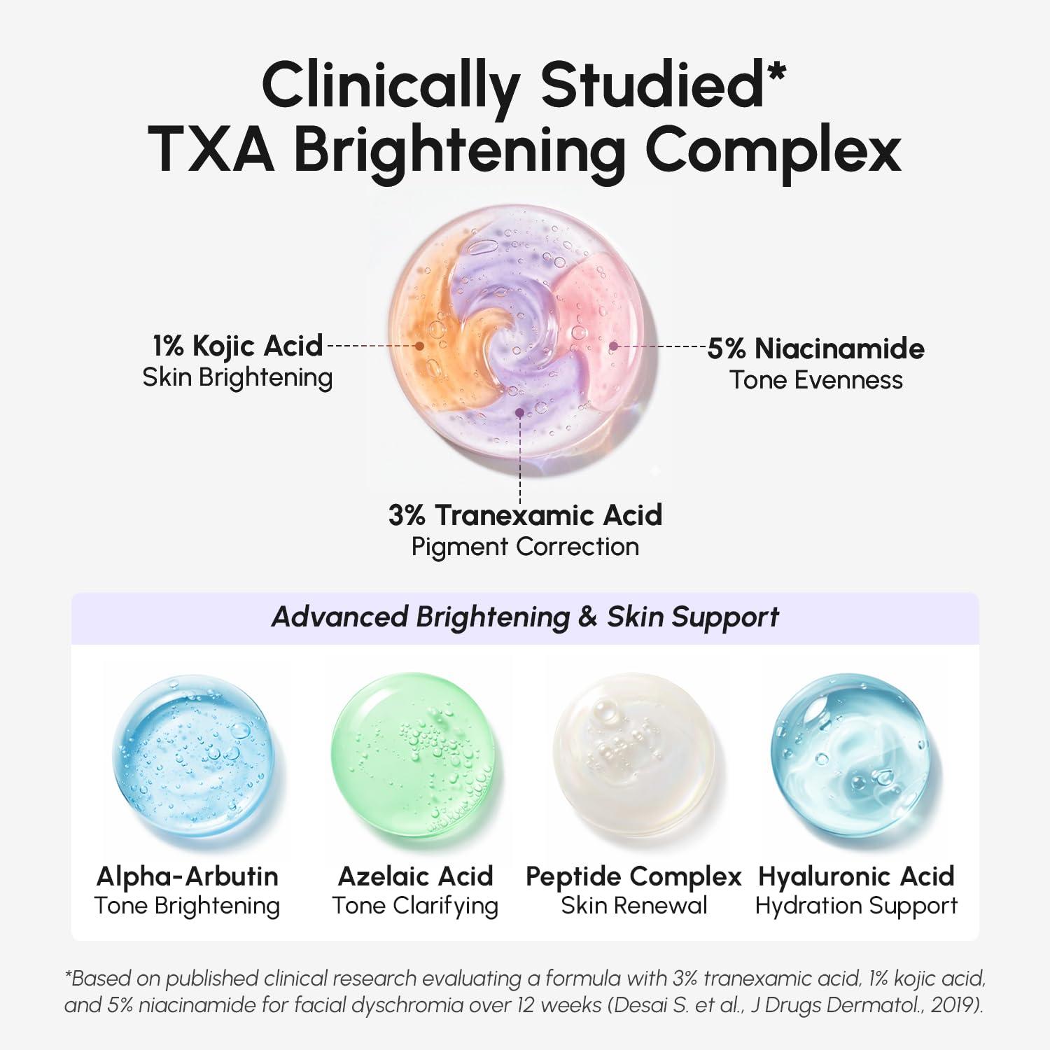imageMAREE TXA Tranexamic Acid Serum Cream with Microspicules 100000 PPM Complex Alpha Arbutin Cream Face Crema para Manchas Oscuras en la CaraPurpl