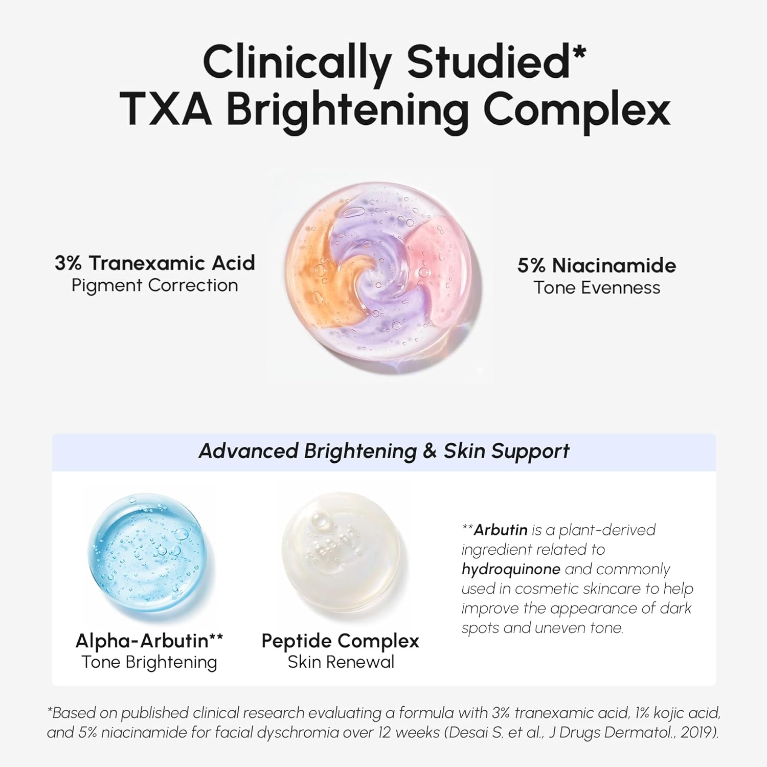 imageMAREE 10 Tranexamic Serum Cream Alpha Arbutin Cream with Tranexamic Acid Niacinamide Dark Spot Corrector with Alfa Arbutin Acido Tranexamico Crema para Manchas Oscuras en la CaraWhite