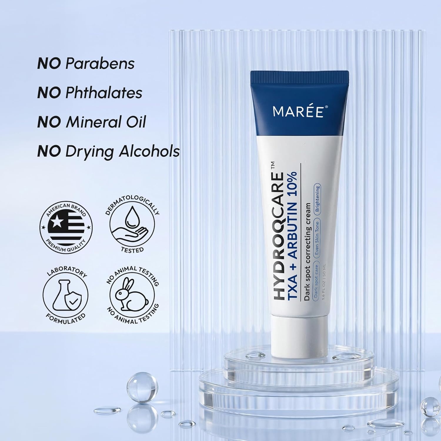 imageMAREE 10 Tranexamic Serum Cream Alpha Arbutin Cream with Tranexamic Acid Niacinamide Dark Spot Corrector with Alfa Arbutin Acido Tranexamico Crema para Manchas Oscuras en la CaraWhite