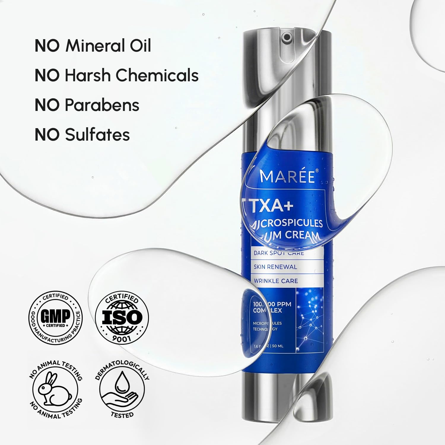 imageMAREE 10 Tranexamic Serum Cream Alpha Arbutin Cream with Tranexamic Acid Niacinamide Dark Spot Corrector with Alfa Arbutin Acido Tranexamico Crema para Manchas Oscuras en la CaraDark Blue