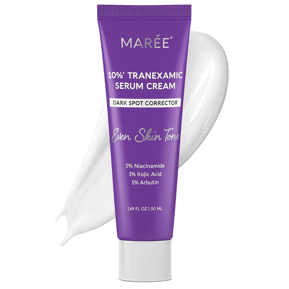 imageMAREE 10 Tranexamic Serum Cream Alpha Arbutin Cream with Tranexamic Acid Niacinamide Dark Spot Corrector with Alfa Arbutin Acido Tranexamico Crema para Manchas Oscuras en la CaraViolet