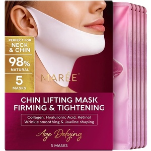 MAREE V Line Lifting Mask – Anti Aging Neck Lift Tape & Chin Strap for Sleeping – Tightening and Lifting Neck Wrinkle Patch and Double Chin Reducer for Face Lift – Depuffer Jawline Shaper Facial Masks(5 Count (Pack of 1))