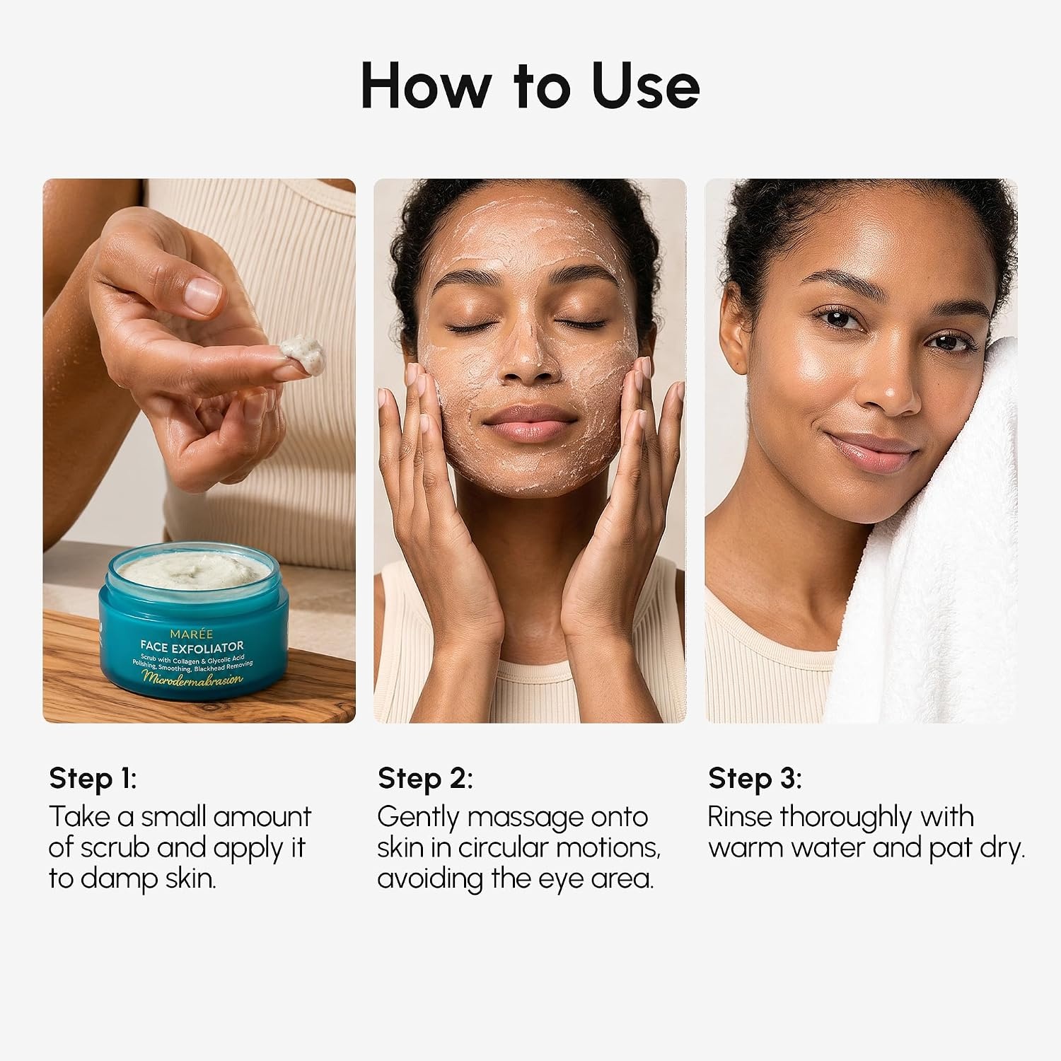 image:imageMAREE Face Exfoliator Microdermabrasion Facial Scrub amp Exfoliating Face Wash for Women Collagen amp Glycolic Acid Gentle Scrub and Exfoliant Men Exfoliating Scrubber Exfoliante Facial Cleanser30 Ounce Pack of 1