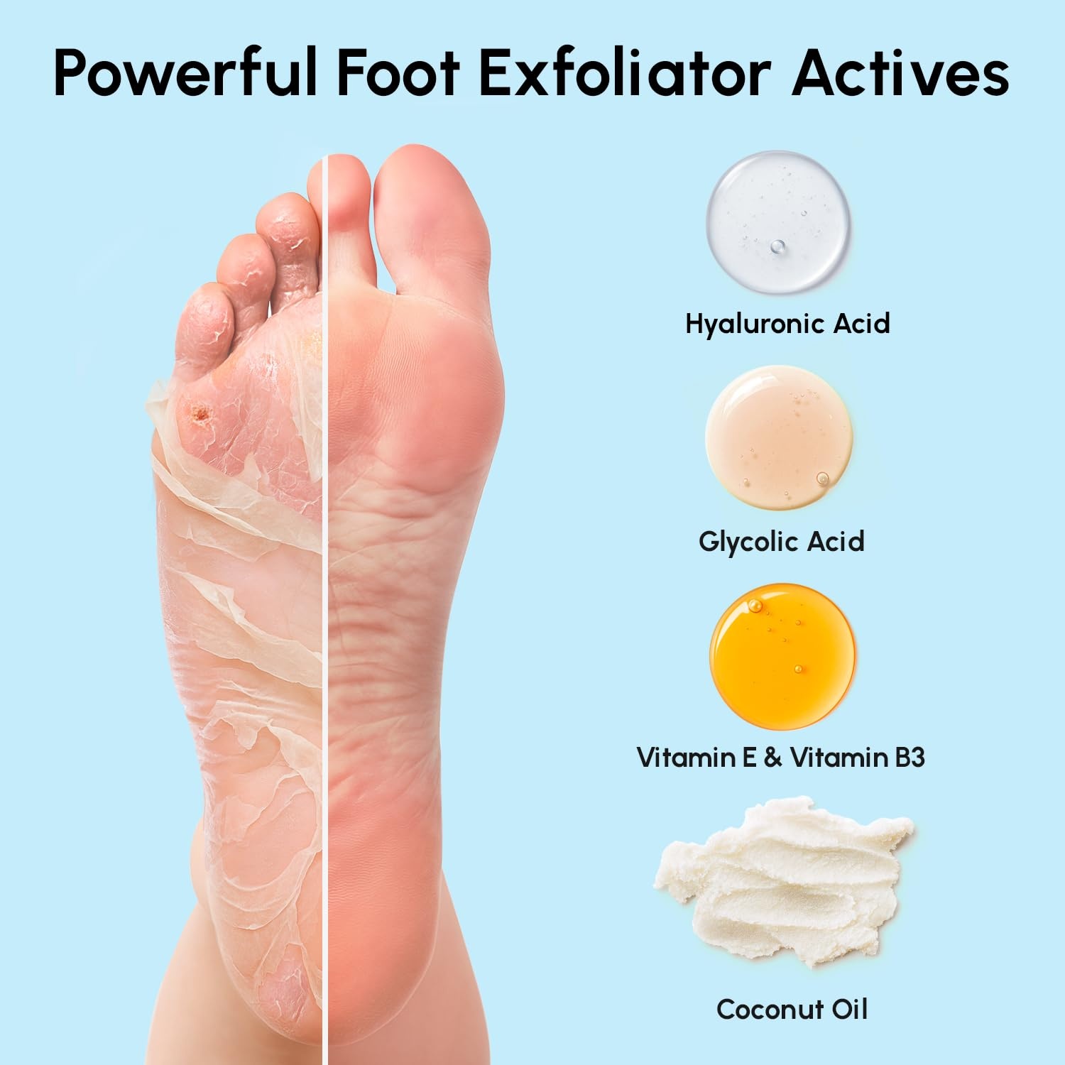 image:imageMAREE Foot Peeling Mask 3in1 Foot Mask for Dry Cracked Feet Callus Remover Dead Skin Exfoliating Foot Peel Mask with Glycolic Acid Moisturizing Socks for Men Spa Self Care Gifts for WomenCoconut
