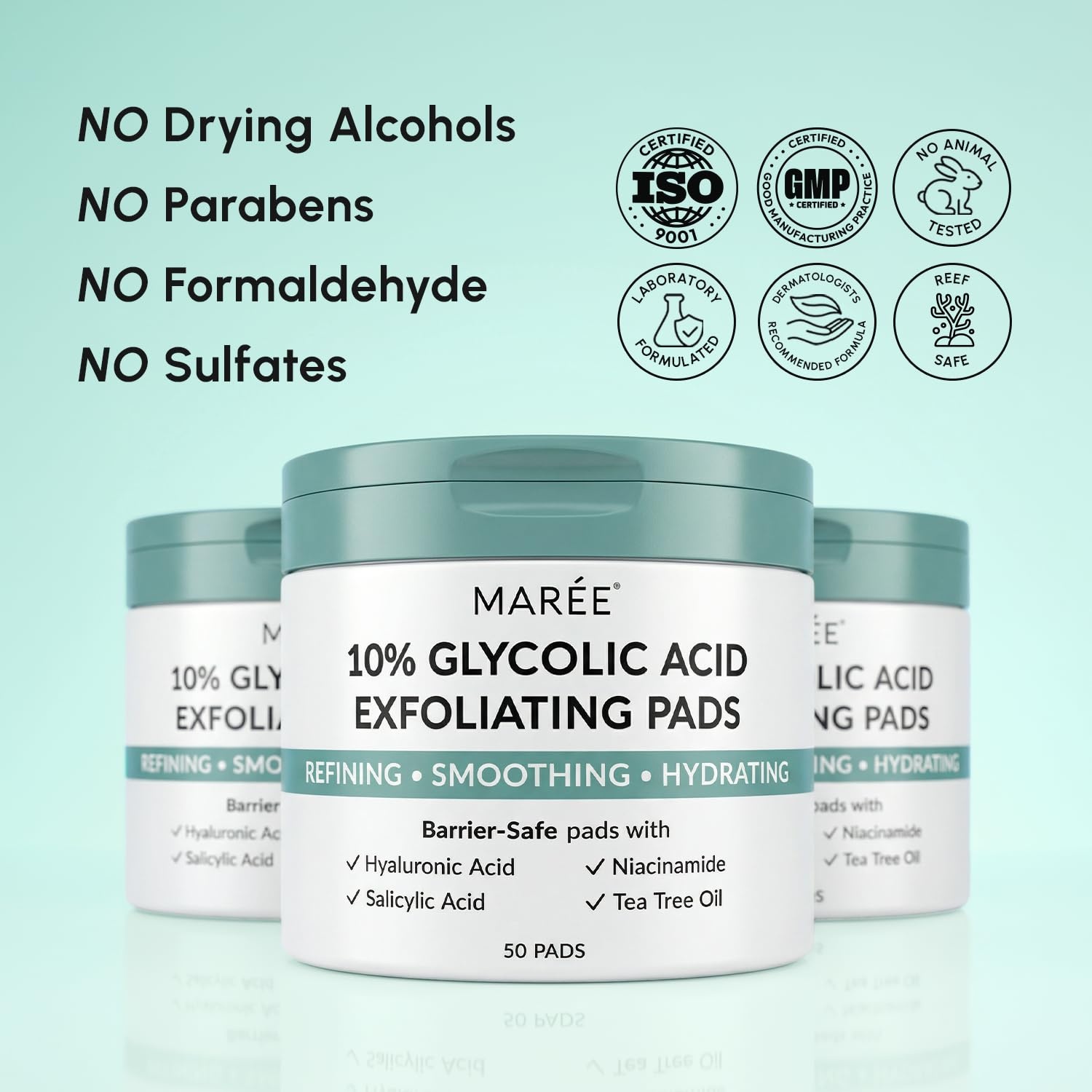 image:imageMAREE Self Tanning Facial Pads Exfoliating Glow Pads amp Tan Towels for Face amp Body Travel Size Self Tanner Wipes for Sunless Face Tanning No Rinse Gradual Natural Fair to Medium Tan TowelettesDark Blue