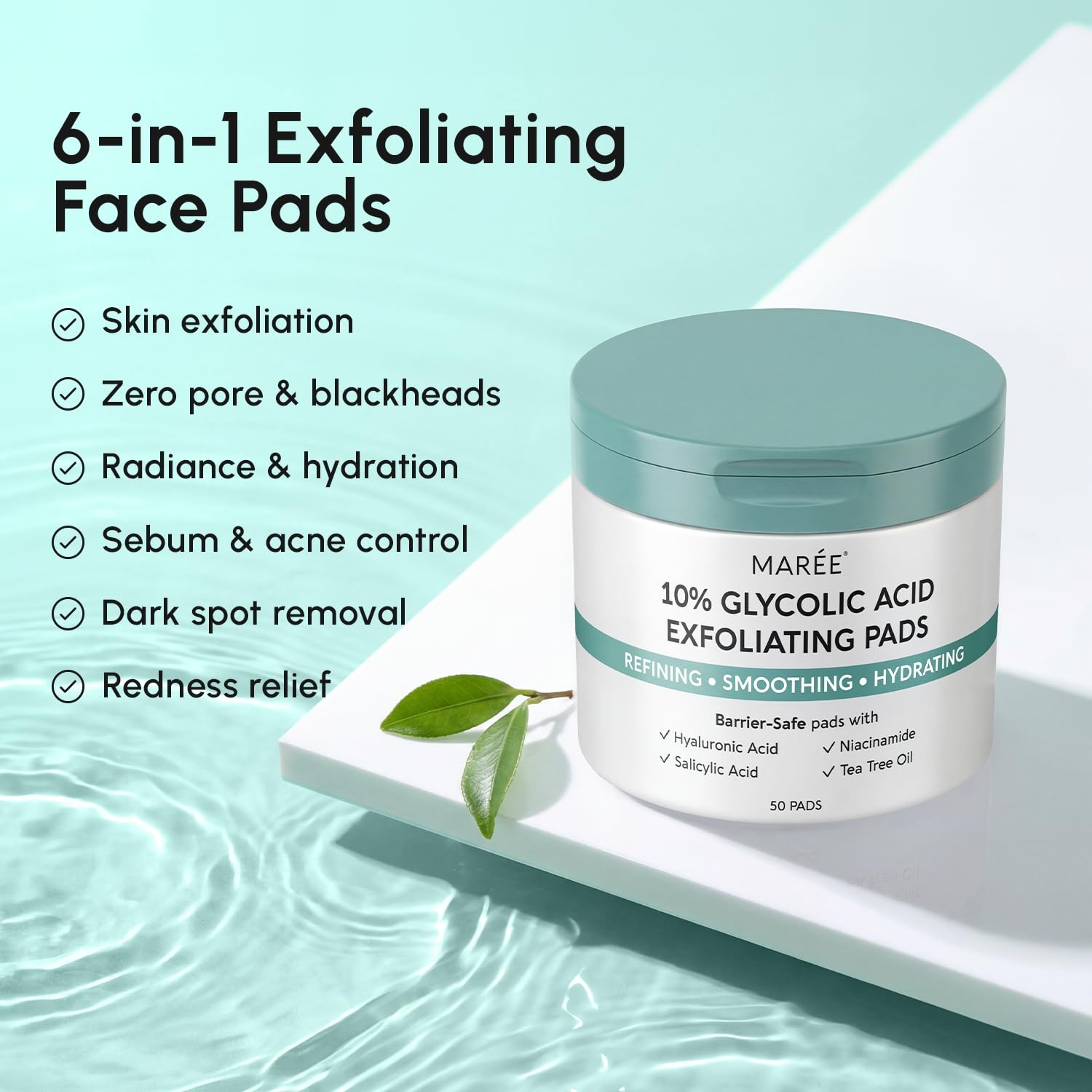 image:imageMAREE Self Tanning Facial Pads Exfoliating Glow Pads amp Tan Towels for Face amp Body Travel Size Self Tanner Wipes for Sunless Face Tanning No Rinse Gradual Natural Fair to Medium Tan TowelettesDark Blue