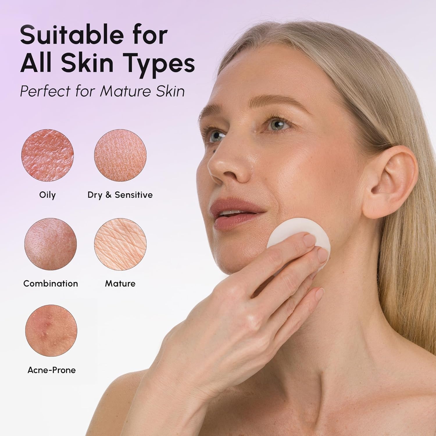 image:imageMAREE Self Tanning Facial Pads Exfoliating Glow Pads amp Tan Towels for Face amp Body Travel Size Self Tanner Wipes for Sunless Face Tanning No Rinse Gradual Natural Fair to Medium Tan TowelettesPurple