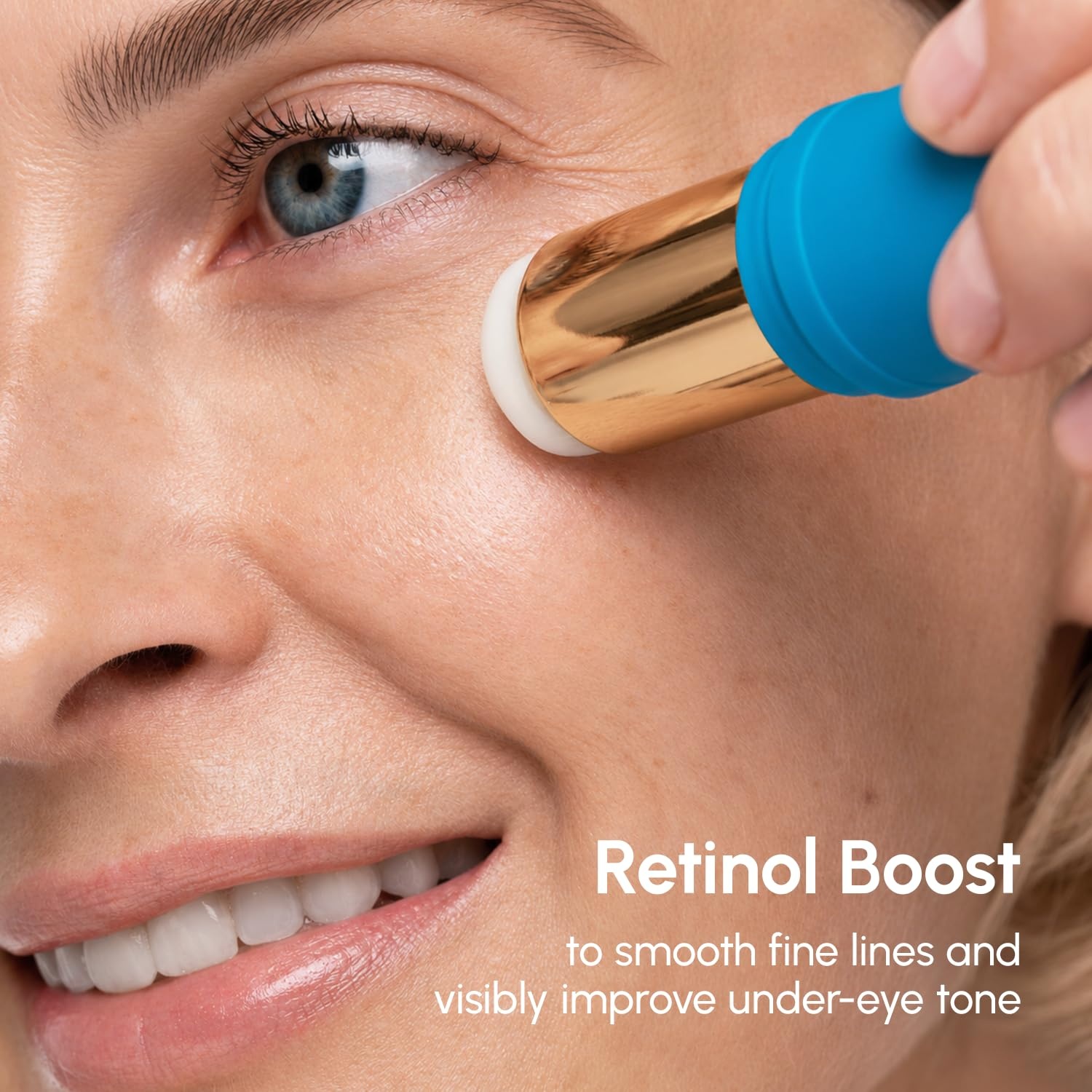 image:imageMAREE Under Eye Balm Stick Hydrating Retinol Caffeine Under Eye Brightener Stick for Older Women Collagen Undereye Cream for Dark Circles amp Wrinkles 028 Ounce GoldBlue