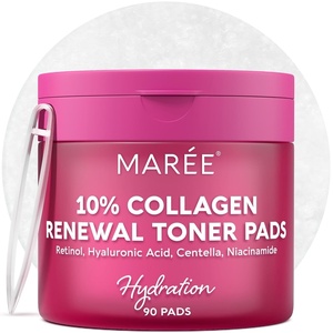 MAREE Self Tanning Facial Pads – Exfoliating Glow Pads & Tan Towels for Face & Body – Travel Size Self Tanner Wipes for Sunless Face Tanning – No Rinse Gradual Natural Fair to Medium Tan Towelettes(Pink)