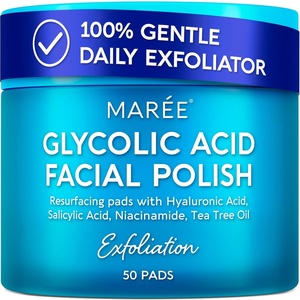 MAREE Self Tanning Facial Pads – Exfoliating Glow Pads & Tan Towels for Face & Body – Travel Size Self Tanner Wipes for Sunless Face Tanning – No Rinse Gradual Natural Fair to Medium Tan Towelettes(Blue)