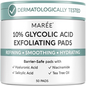 MAREE Self Tanning Facial Pads – Exfoliating Glow Pads & Tan Towels for Face & Body – Travel Size Self Tanner Wipes for Sunless Face Tanning – No Rinse Gradual Natural Fair to Medium Tan Towelettes(Dark Blue)