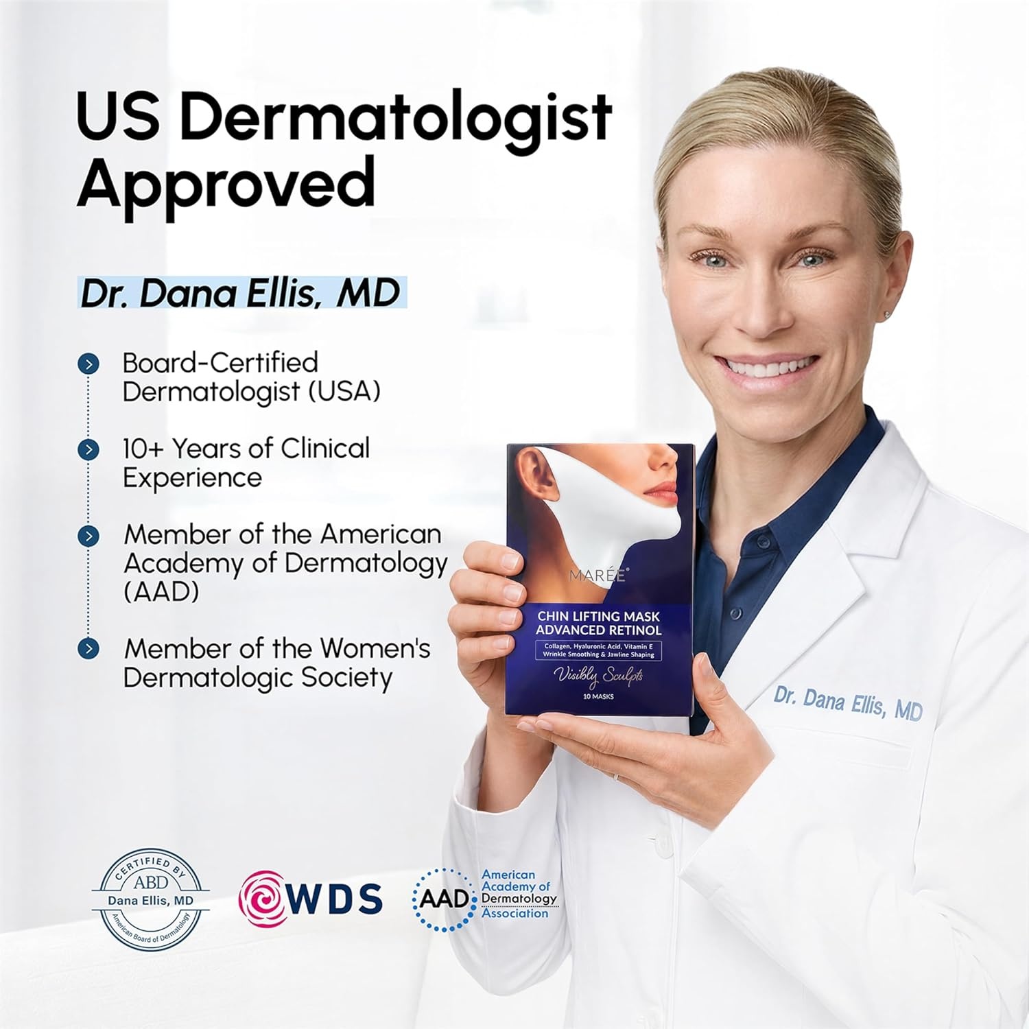 image:imageMAREE V Line Lifting Mask with PDRN Salmon DNA Deep Collagen Face Mask for Women Jawline Shaper Facial Masks with Retinol Tightening amp Firming Neck Lift Tape Double Chin Strap for Face LiftNavy Blue