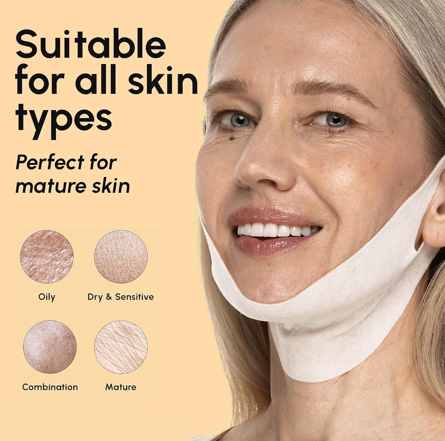 image:imageMAREE V Line Lifting Mask with PDRN Salmon DNA Deep Collagen Face Mask for Women Jawline Shaper Facial Masks with Retinol Tightening amp Firming Neck Lift Tape Double Chin Strap for Face LiftGold