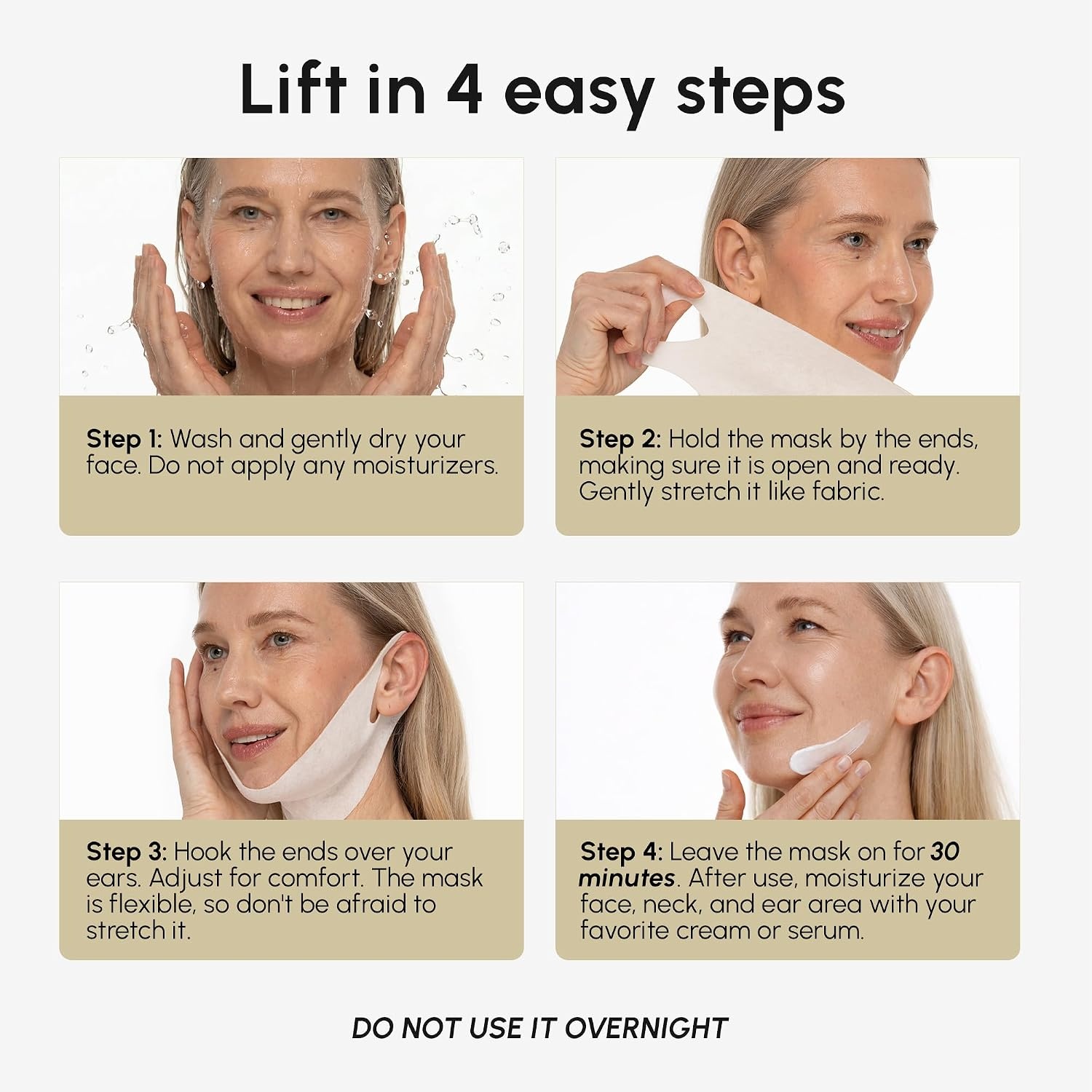 image:imageMAREE V Line Lifting Mask with PDRN Salmon DNA Deep Collagen Face Mask for Women Jawline Shaper Facial Masks with Retinol Tightening amp Firming Neck Lift Tape Double Chin Strap for Face LiftGold