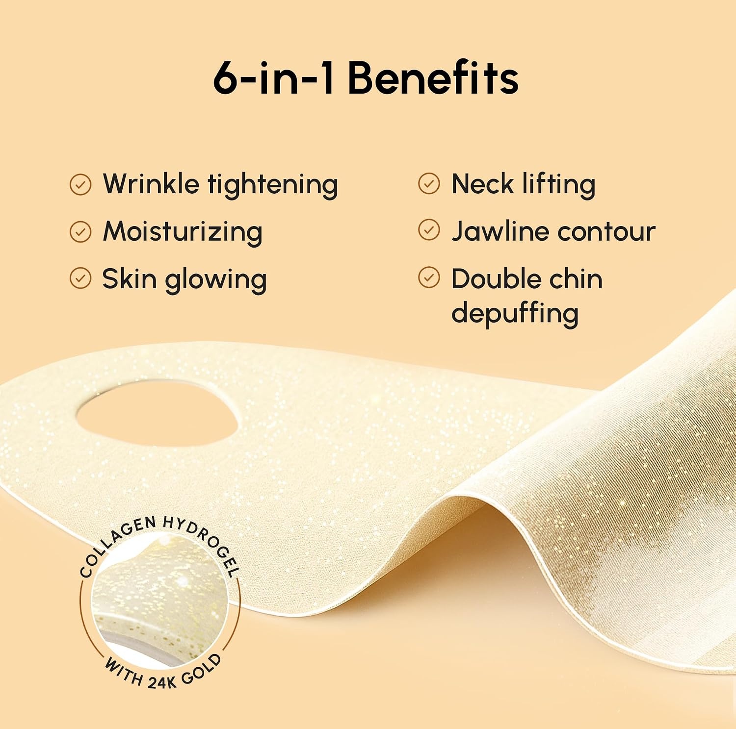image:imageMAREE V Line Lifting Mask with PDRN Salmon DNA Deep Collagen Face Mask for Women Jawline Shaper Facial Masks with Retinol Tightening amp Firming Neck Lift Tape Double Chin Strap for Face LiftGold