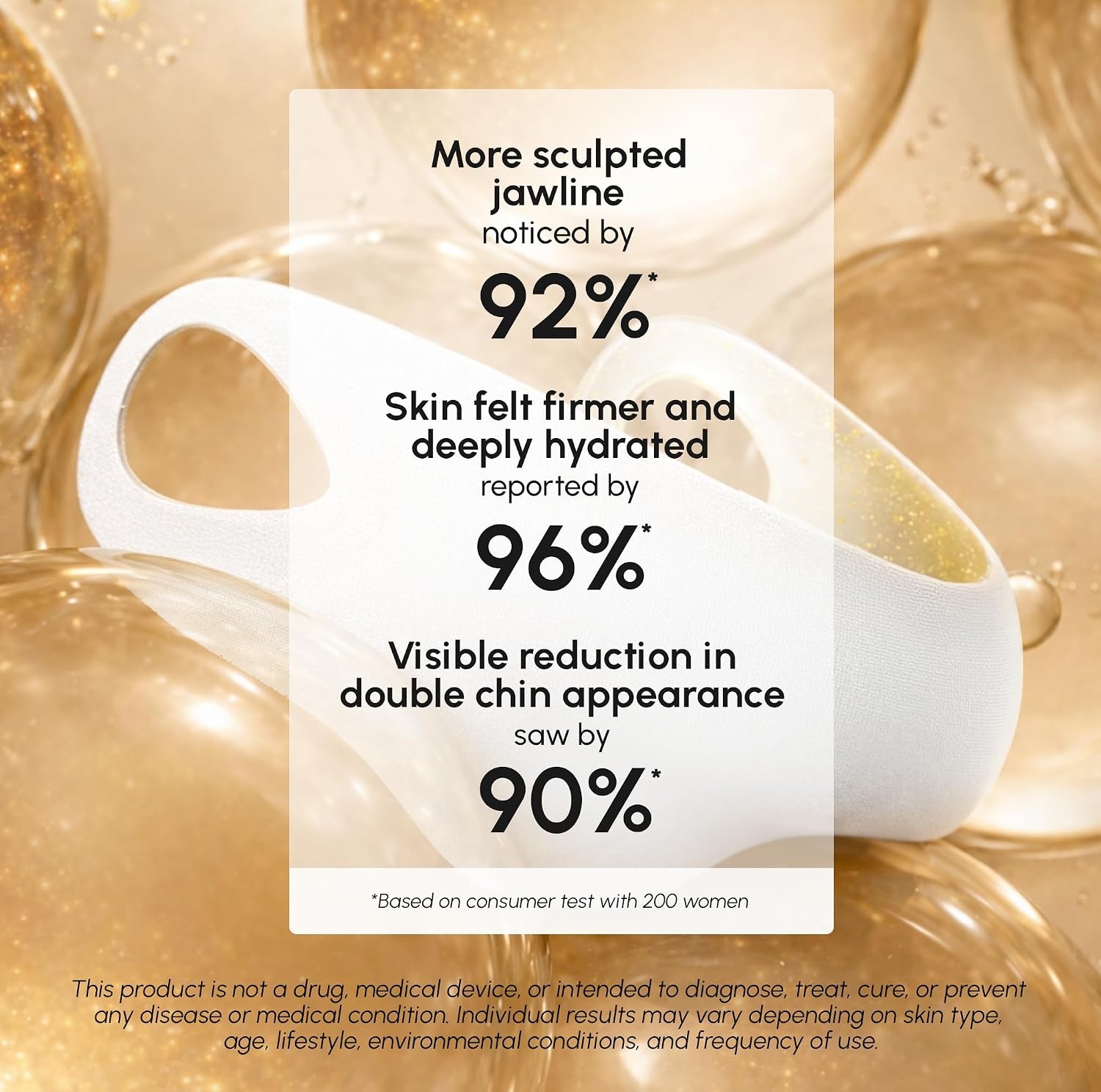 image:imageMAREE V Line Lifting Mask with PDRN Salmon DNA Deep Collagen Face Mask for Women Jawline Shaper Facial Masks with Retinol Tightening amp Firming Neck Lift Tape Double Chin Strap for Face LiftGold